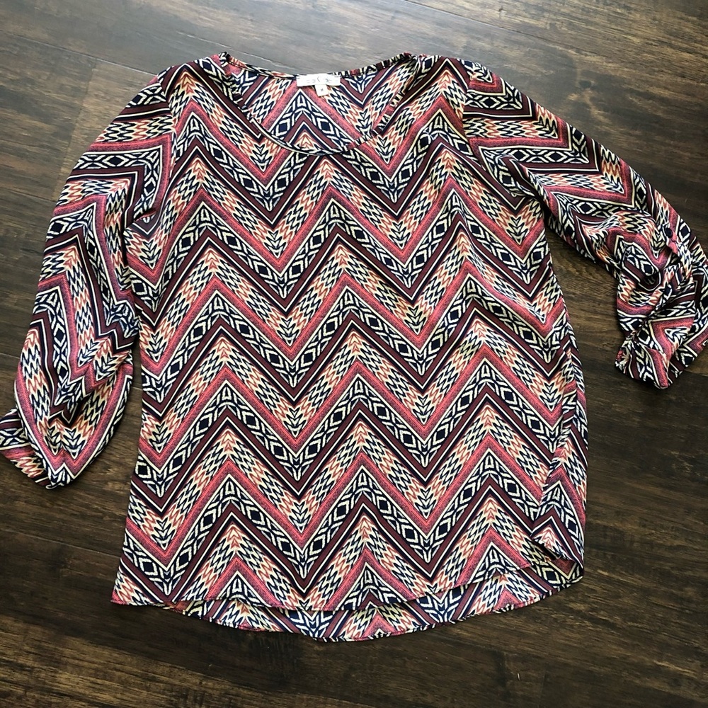 Shades of pink and blue blouse